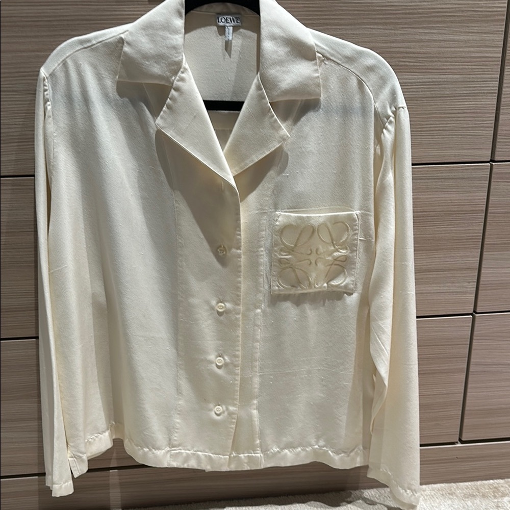 Loewe Cream Button-Up Shirt